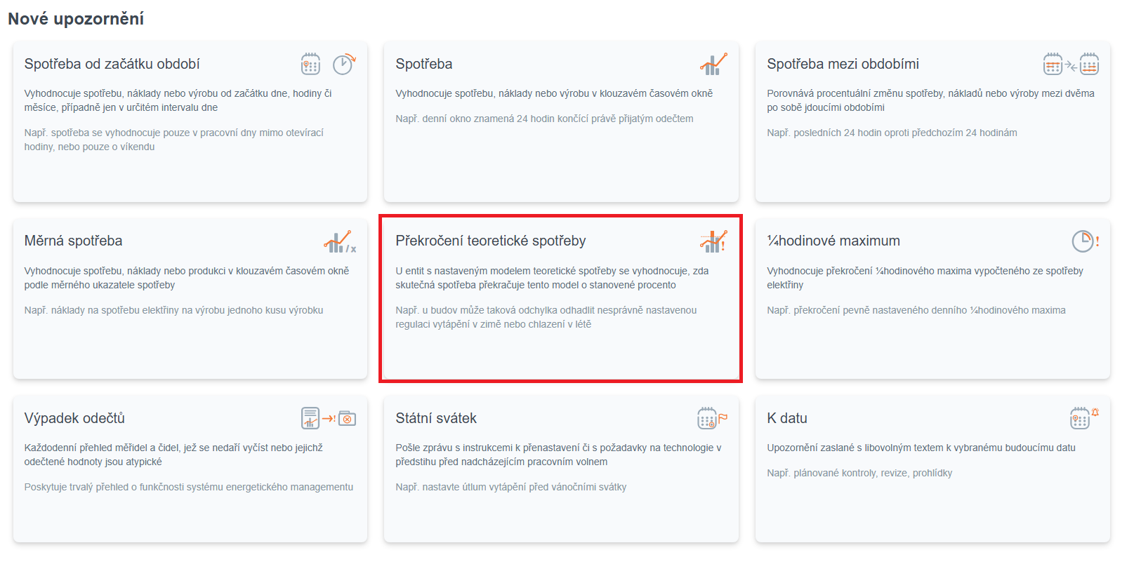GUI pro vybrání notifikace