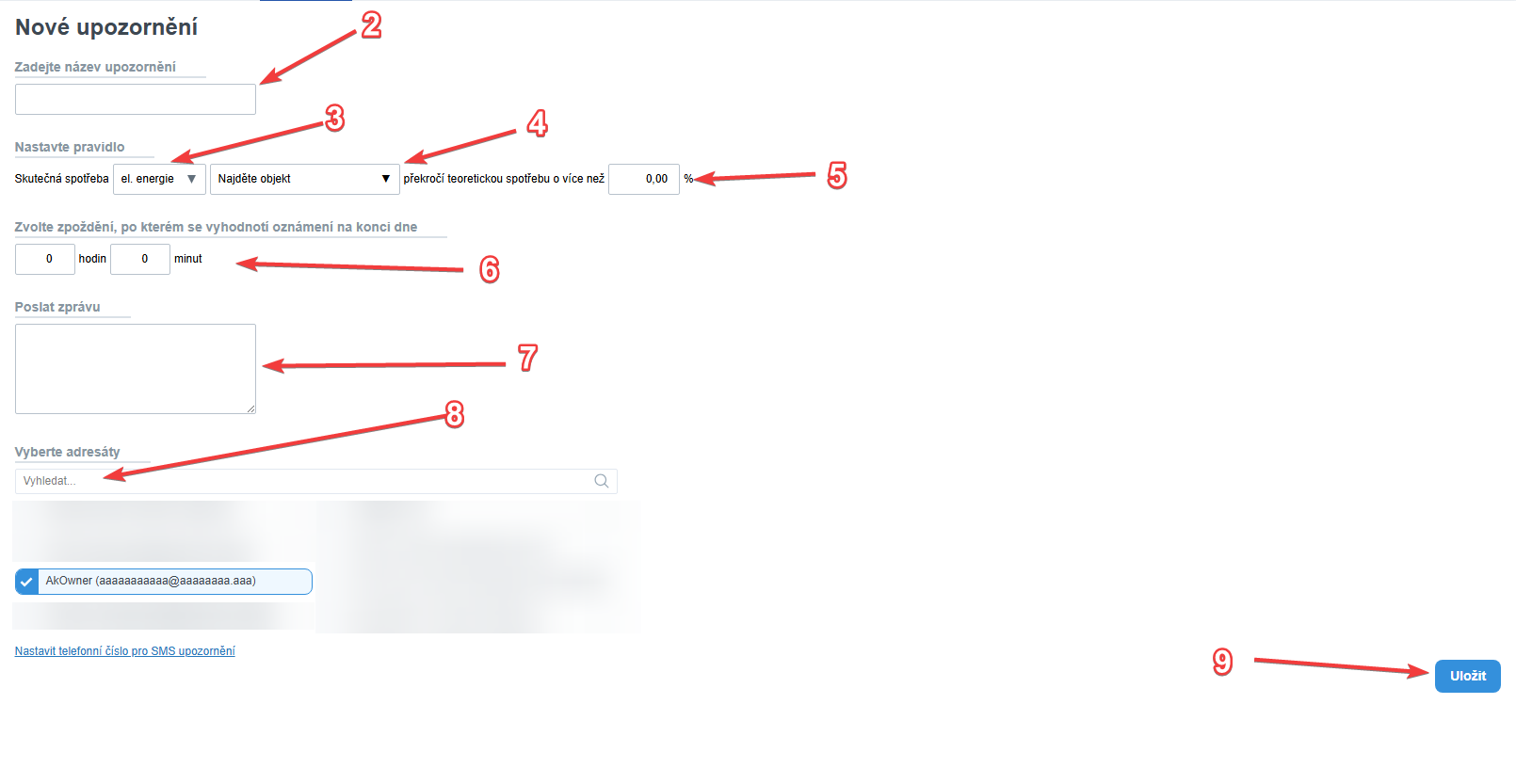 Vyplňování formuláře